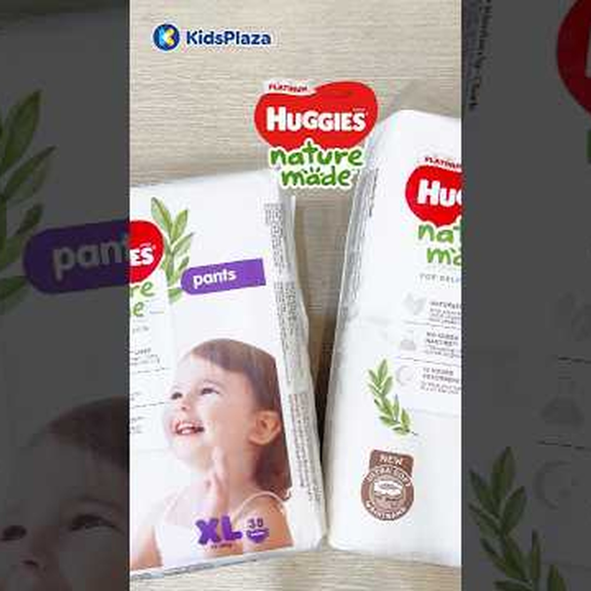 Bỉm - Tã quần Huggies Nature size M 58 miếng (cho bé 6-11kg) - video