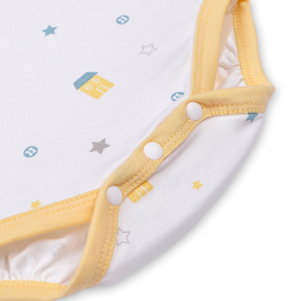 Body bẹn cộc tay in ngôi nhà KidsPlaza ND22H (trắng)   - mặt trái
