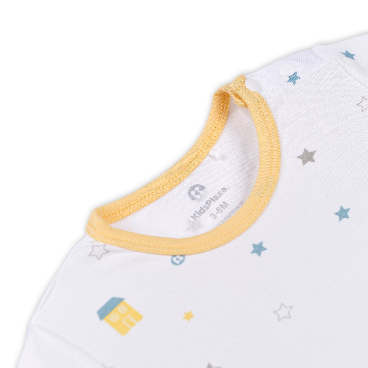 Body bẹn cộc tay in ngôi nhà KidsPlaza ND22H (trắng)   - mặt phải