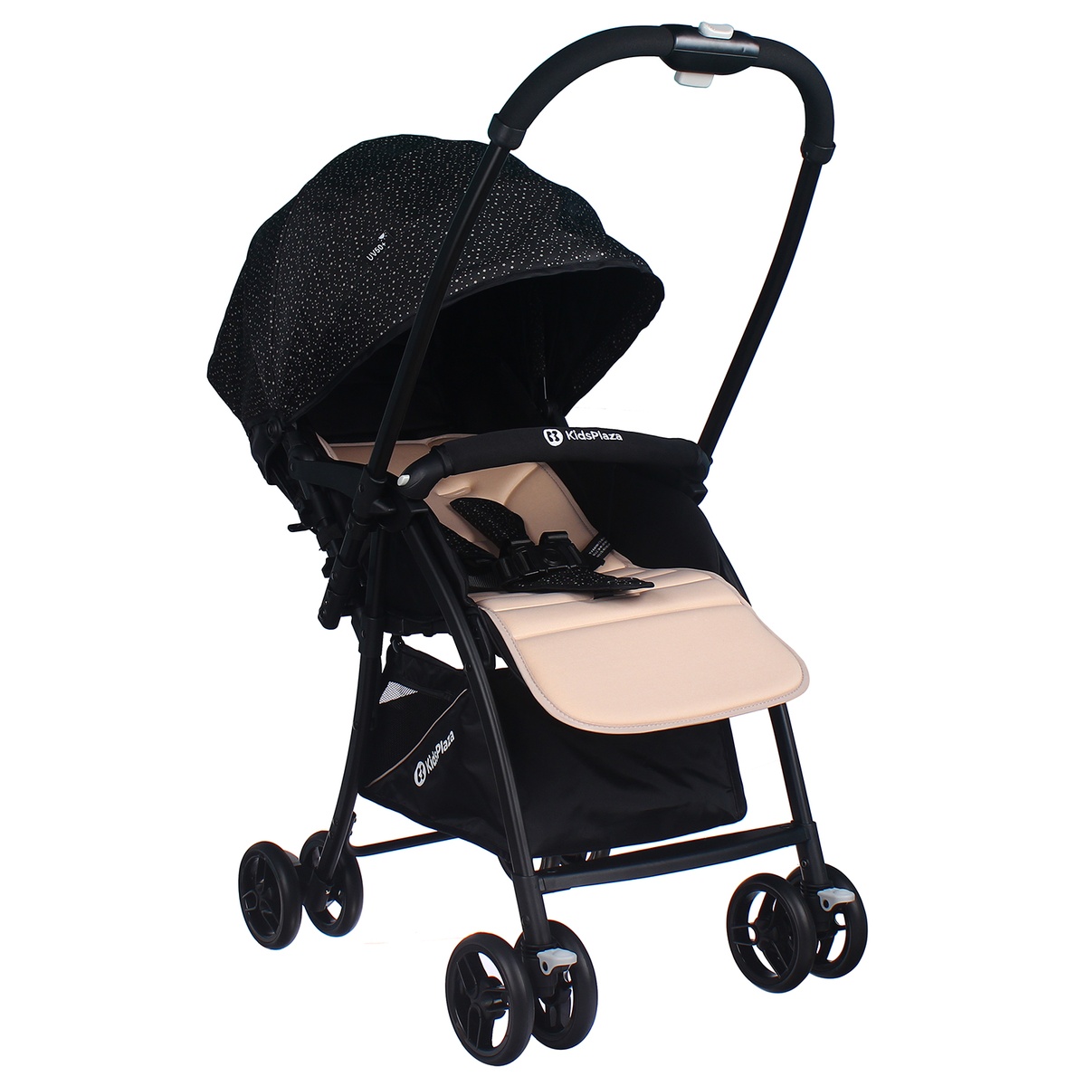Xe đẩy cho bé KidsPlaza Compact 319 Linen (Màu Đen) - mặt trái