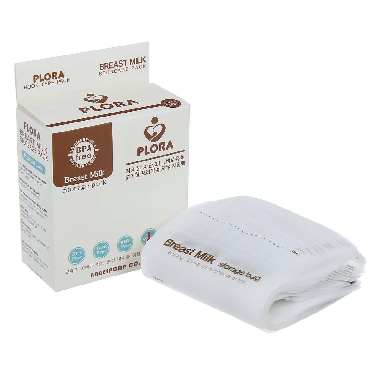 Túi trữ sữa cảm ứng nhiệt Plora 30pcs  - góc nghiêng