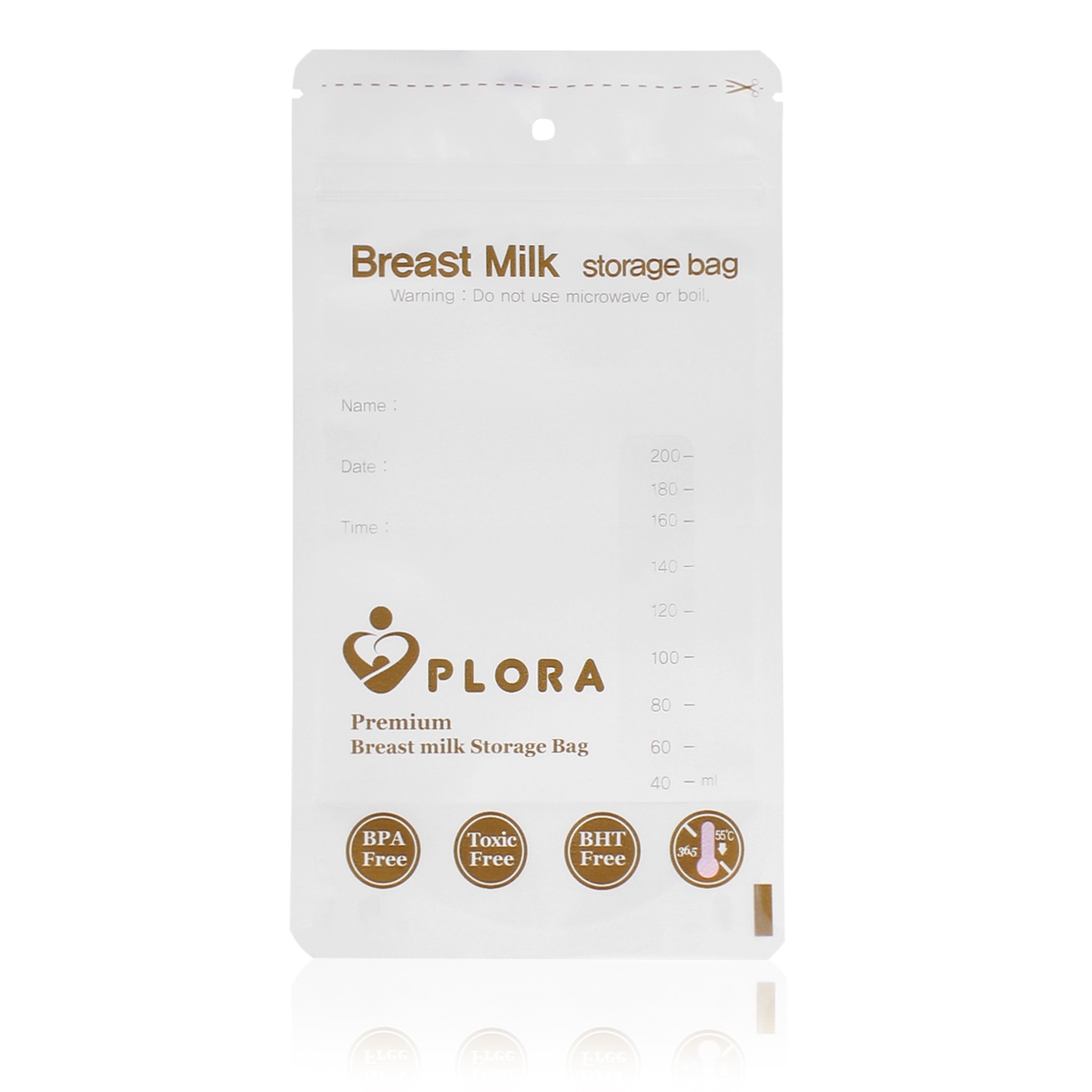 Túi trữ sữa cảm ứng nhiệt Plora 30pcs  - mặt phải