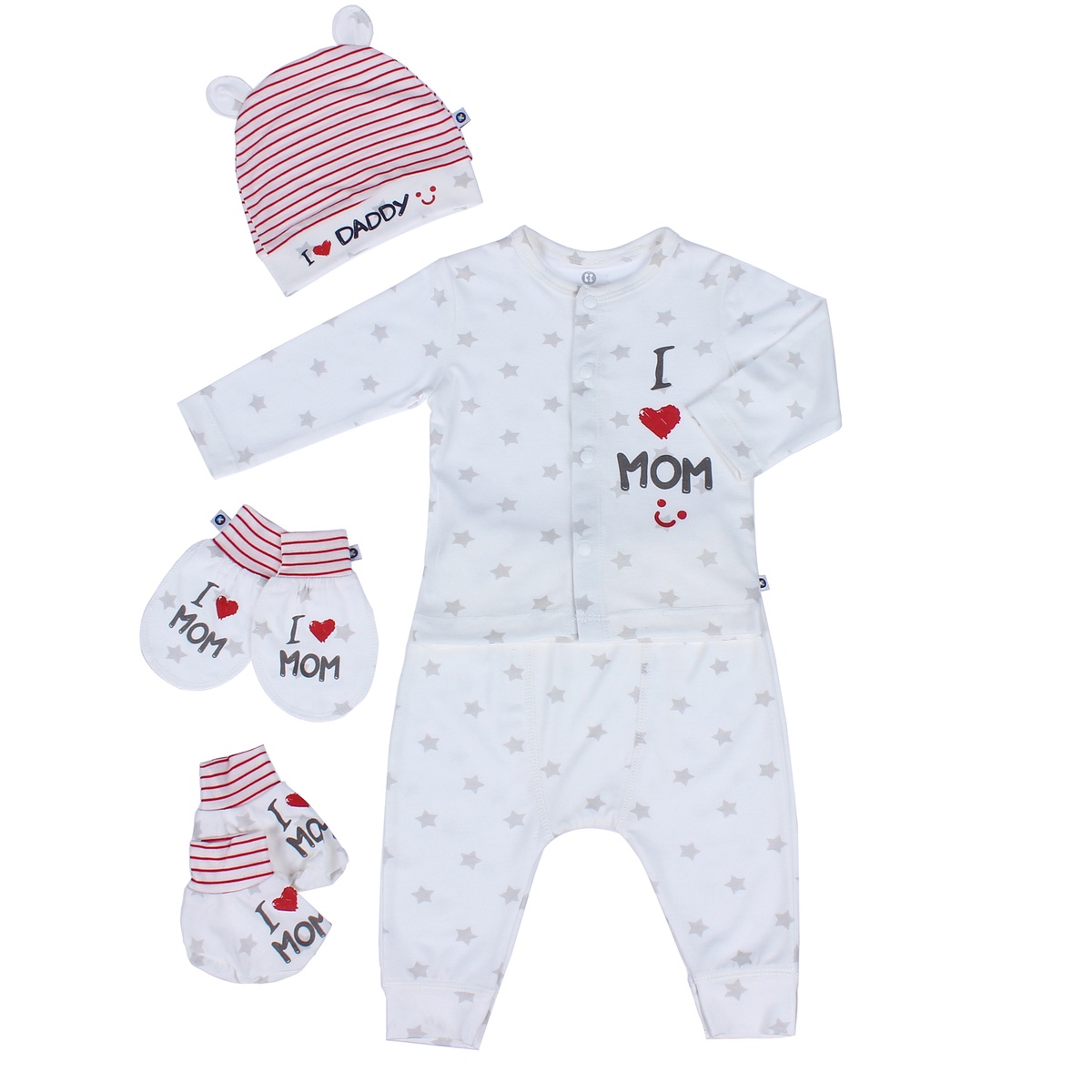 Set quà tặng Otis kẻ ngang KidsPlaza ND21H (Trắng) - mặt phải