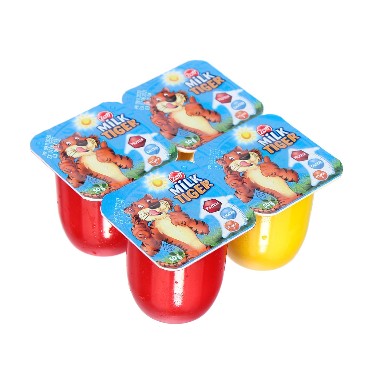 Phô mai tươi Zott Milk Tiger vị Dâu - Chuối cho bé trên 6 tháng tuổi - mặt trái