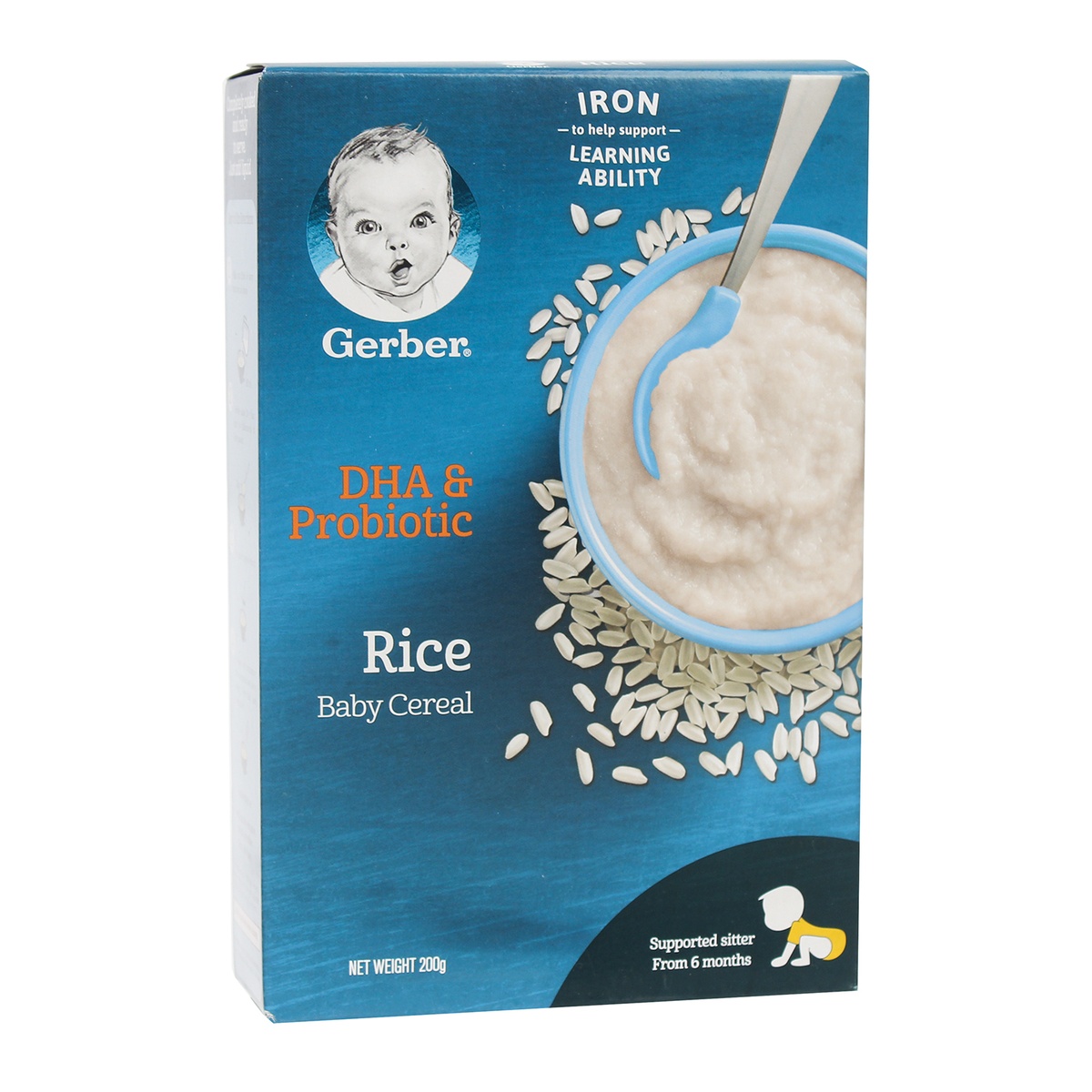 Bột ăn dặm Gerber vị gạo 200g cho bé 6M+ - mặt trái