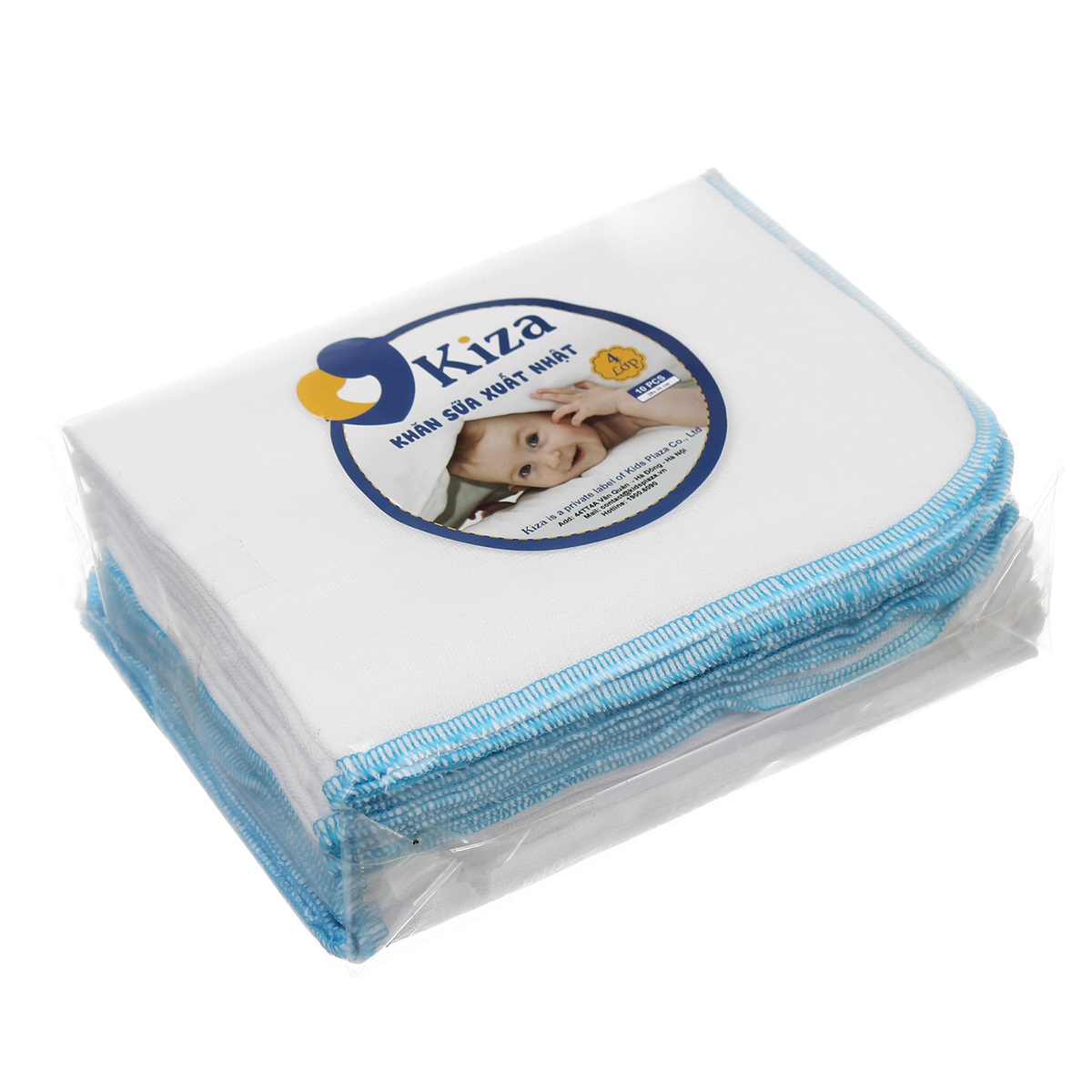 Khăn sữa xuất nhật Kiza 4 lớp - mặt trái