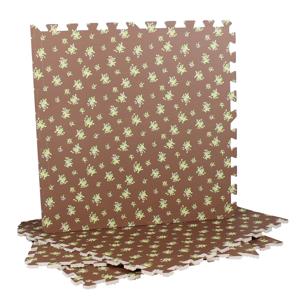 Thảm ghép KIZA Brown Flower - mặt trái