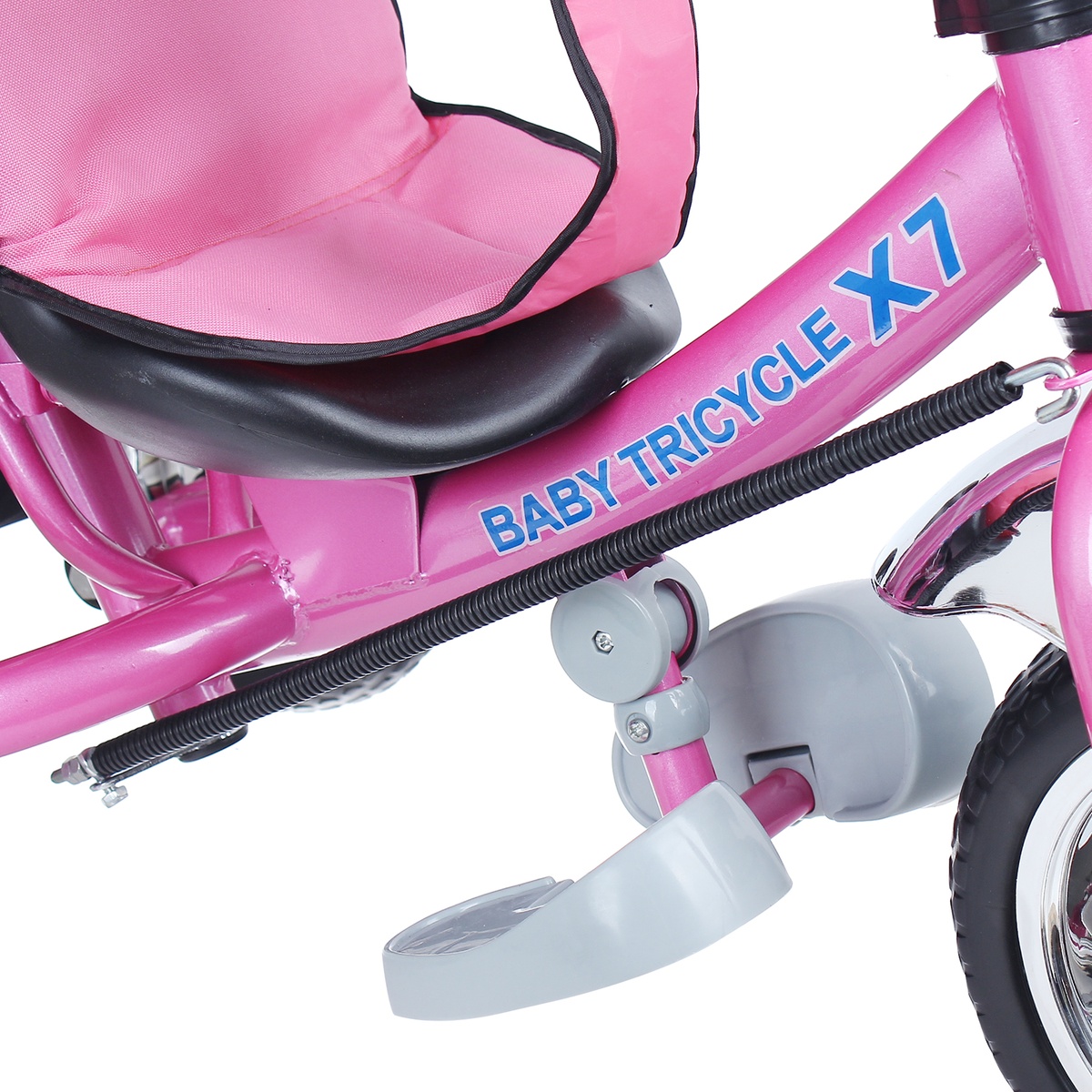 Xe đạp 3 bánh Baby Tricycle Flamingo X7 Màu hồng cho bé - góc nghiêng