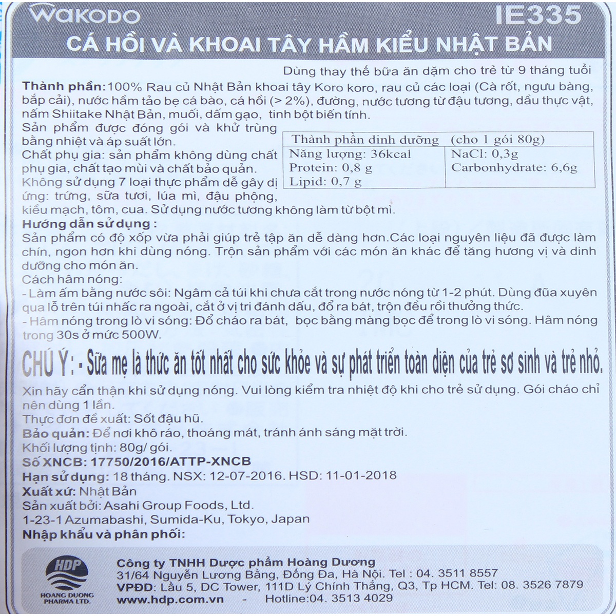 Súp Wakodo cá hồi - khoai tây hầm kiểu Nhật IE335 9M+ - mặt phải
