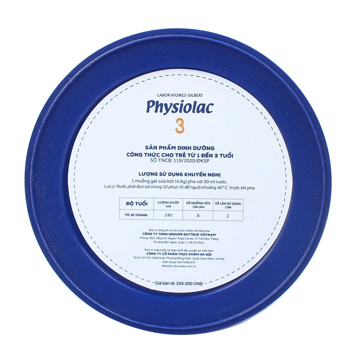 Sữa Physiolac số 3 400g New cho bé từ 1-3 tuổi - mặt sau