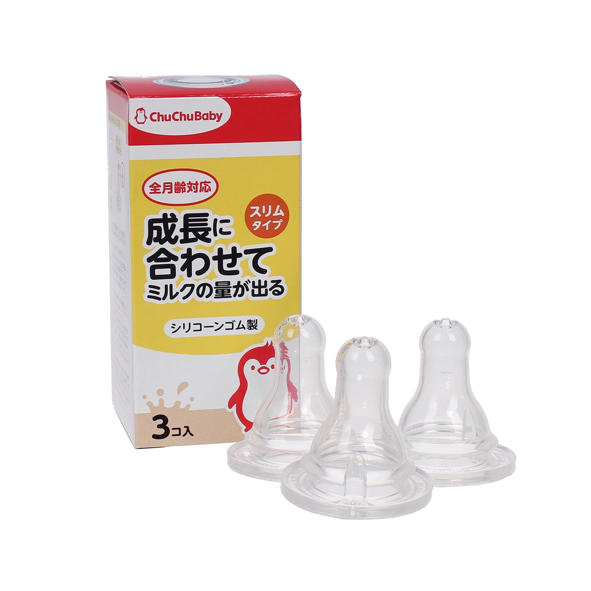 Núm ty Chuchu Silicone 3pc  - mặt phải