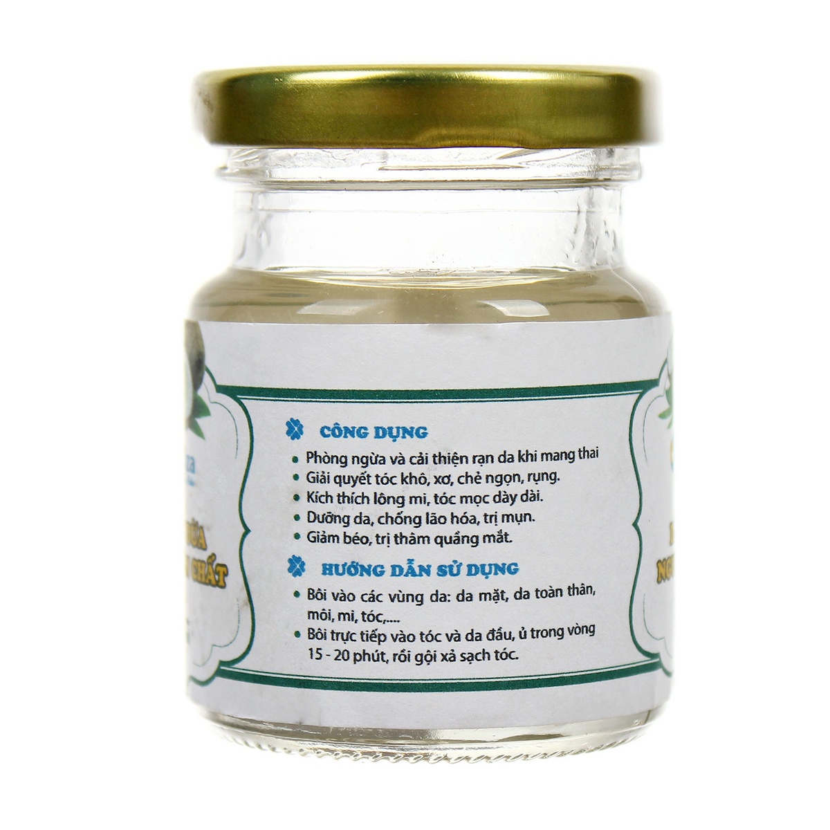 Dầu dừa cao cấp Kiza 80ml - mặt phải