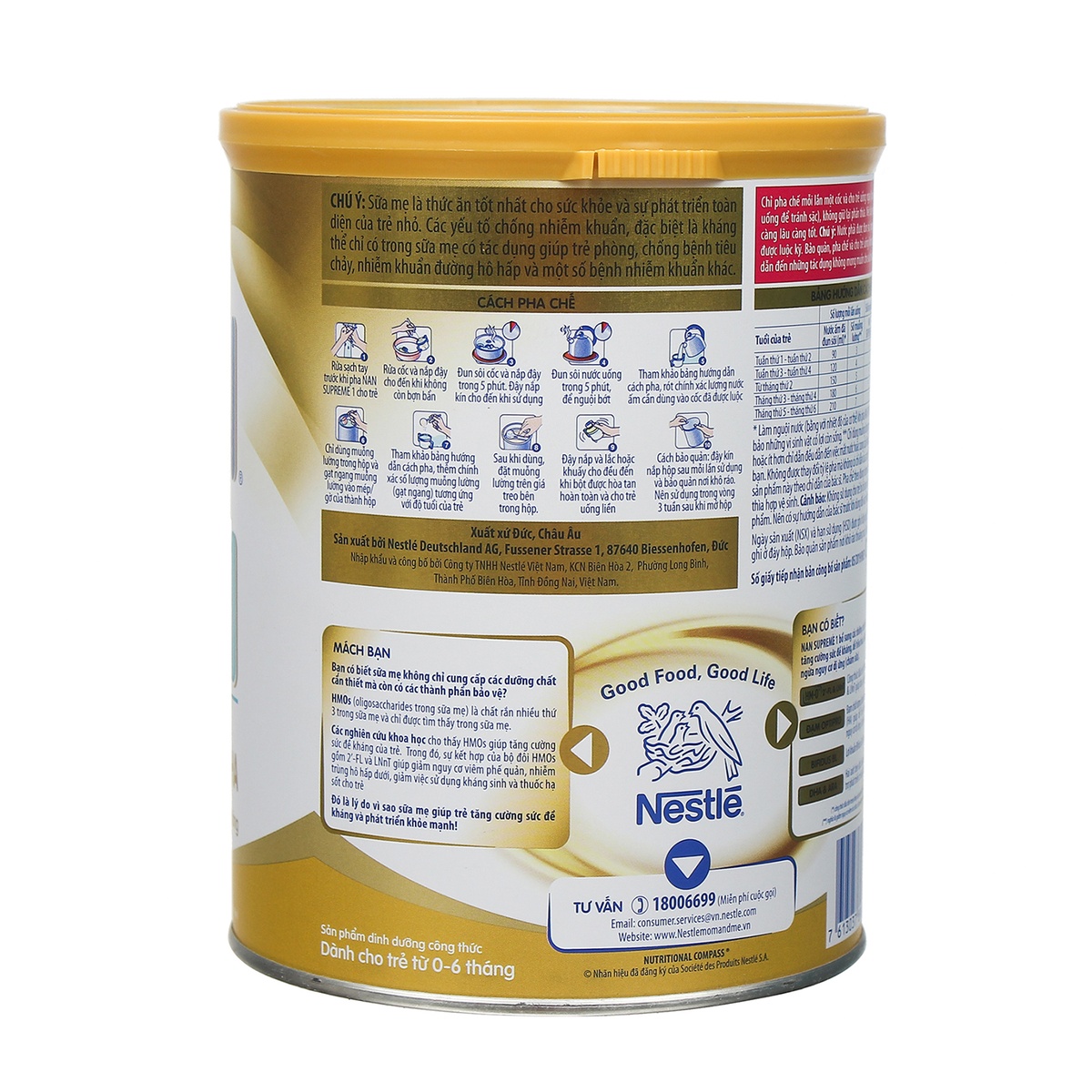 Sữa Nan Supreme Thụy Sỹ (công thức bổ sung 2-HMO) số 1 800g - hình 6