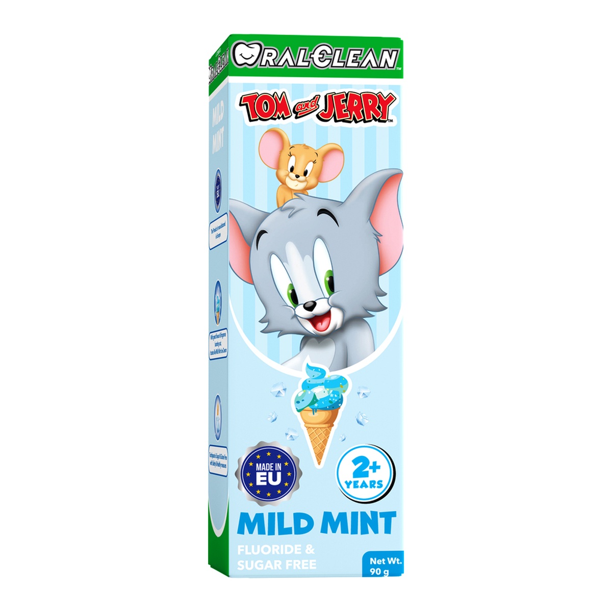 Kem đánh răng Oral Clean Tom&Jerry hương bạc hà 90g 2Y+ - mặt phải