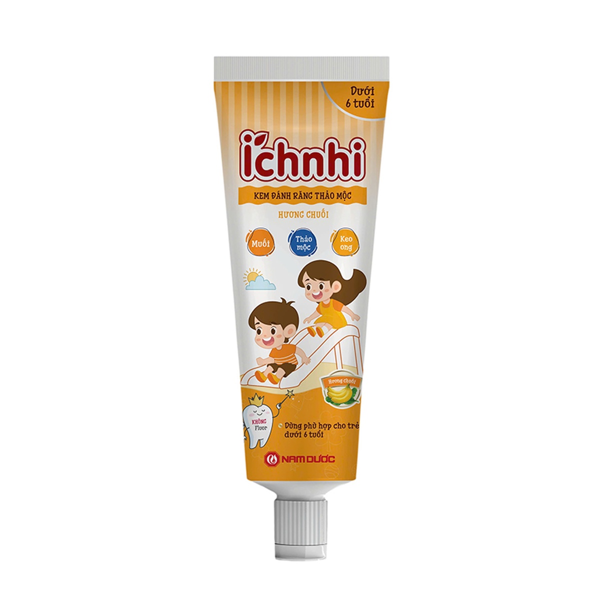 Kem đánh răng thảo dược hương chuối Ích Nhi 50g (Dưới 6 tuổi) - mặt trái