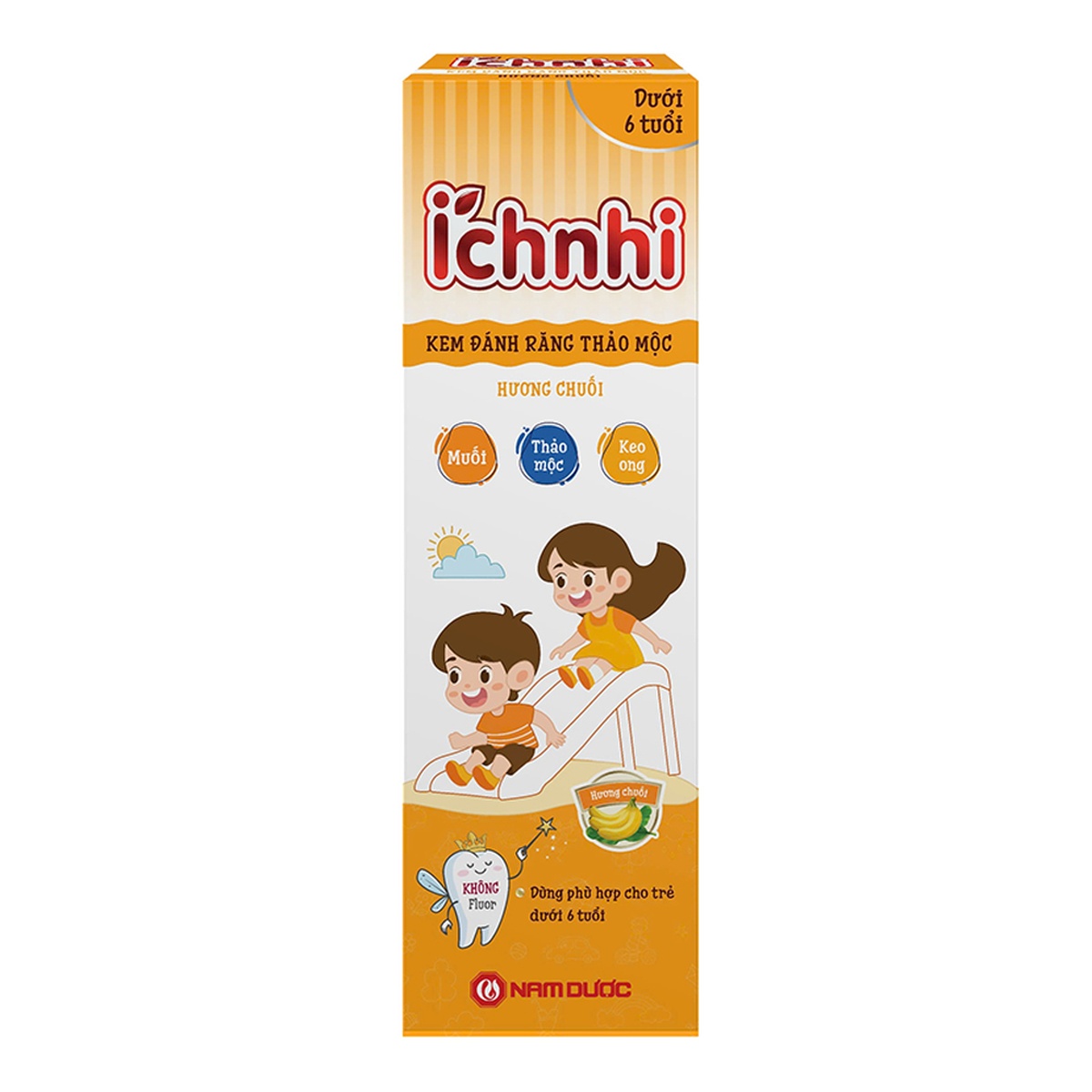Kem đánh răng thảo dược hương chuối Ích Nhi 50g (Dưới 6 tuổi) - mặt phải