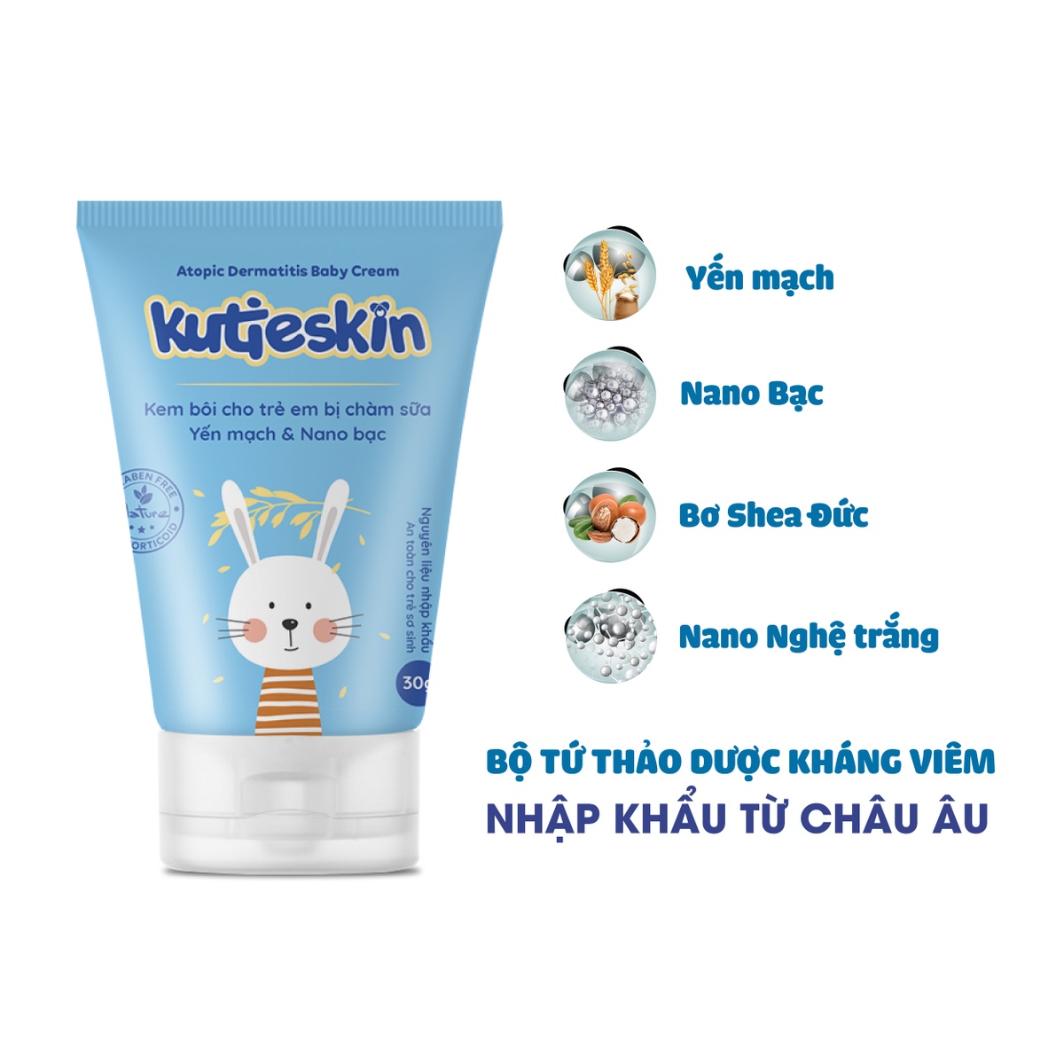 Kem bôi chàm sữa cho bé Kutieskin 30g - mặt trái