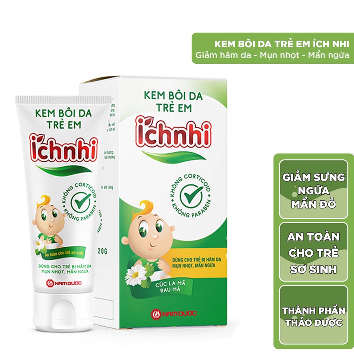 Kem bôi da trẻ em Ích Nhi 20g - mặt trái