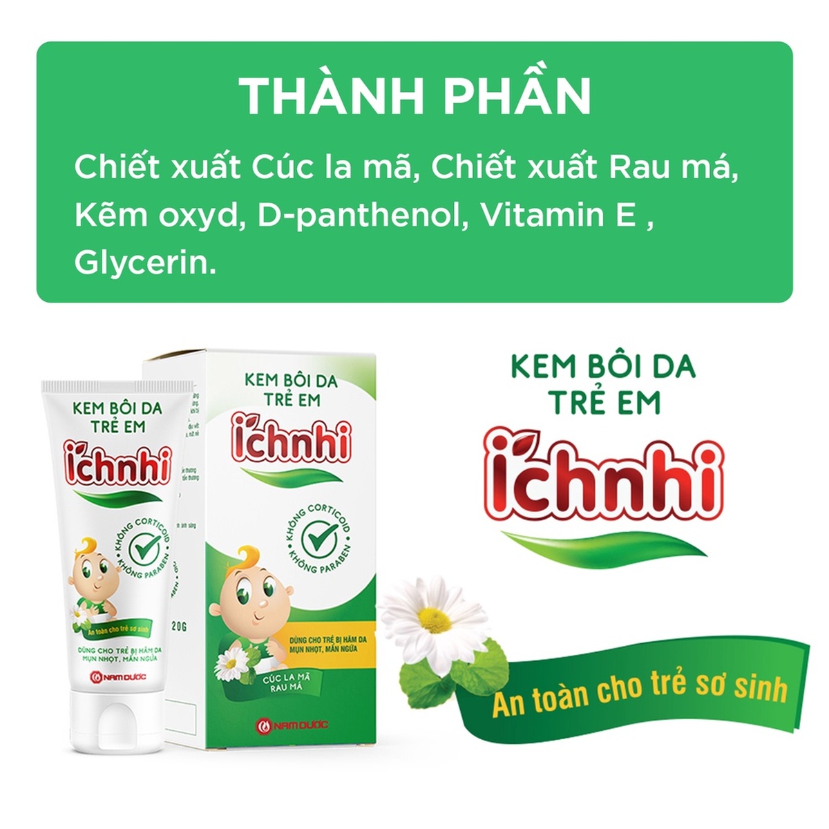 Kem bôi da trẻ em Ích Nhi 20g - mặt phải