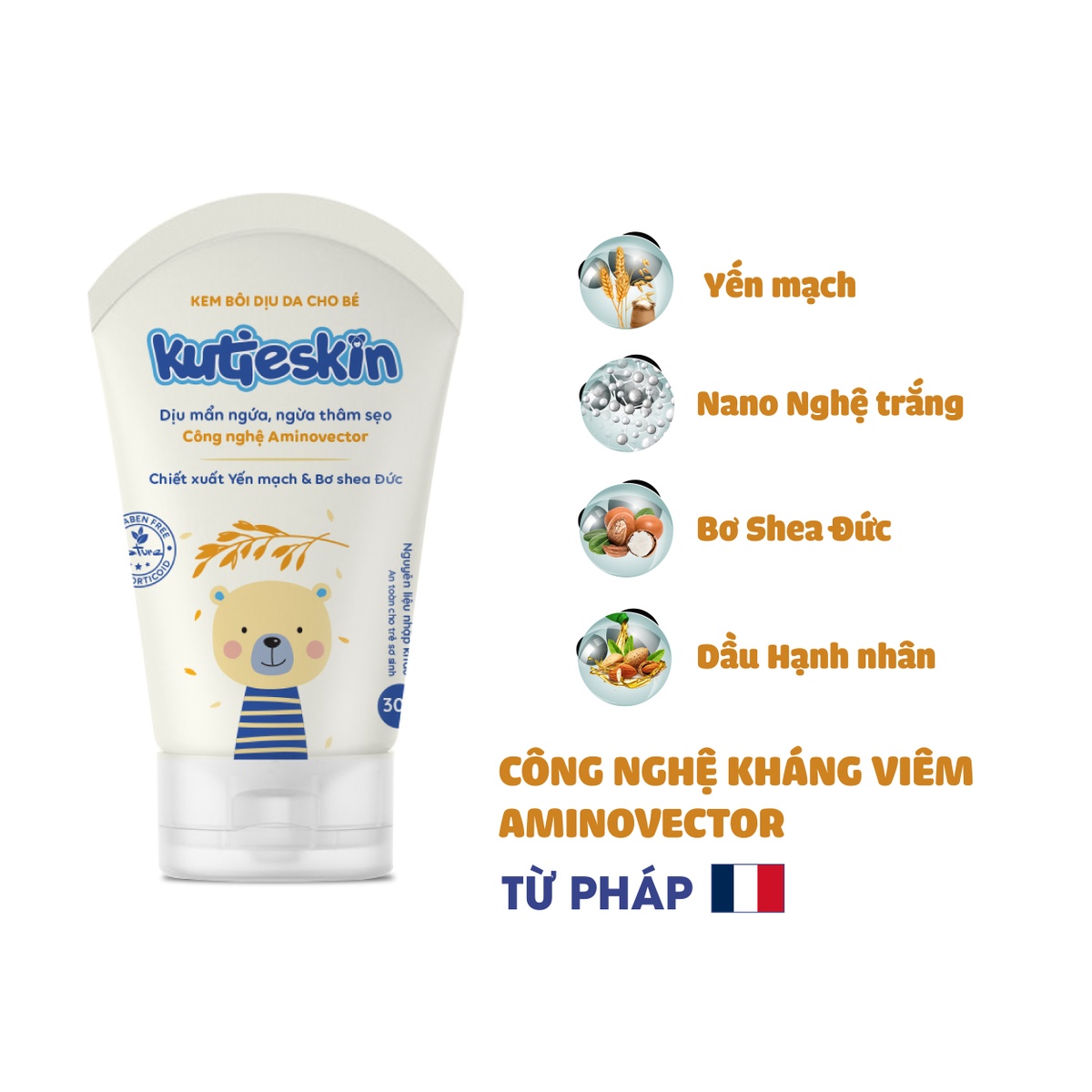 Kem bôi dịu da cho bé Kutieskin 30g - mặt trái