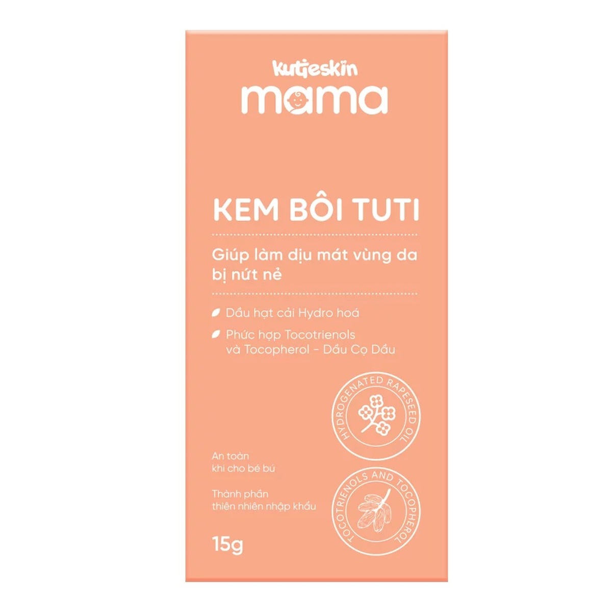 Kem bôi tuti Kutieskin Mama 15g - mặt phải