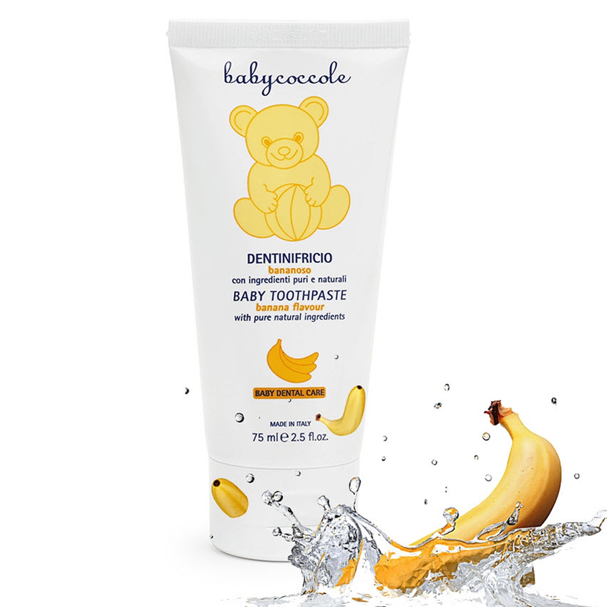 Kem đánh răng Babycoccole hương chuối 75ml 12M+ - mặt trái