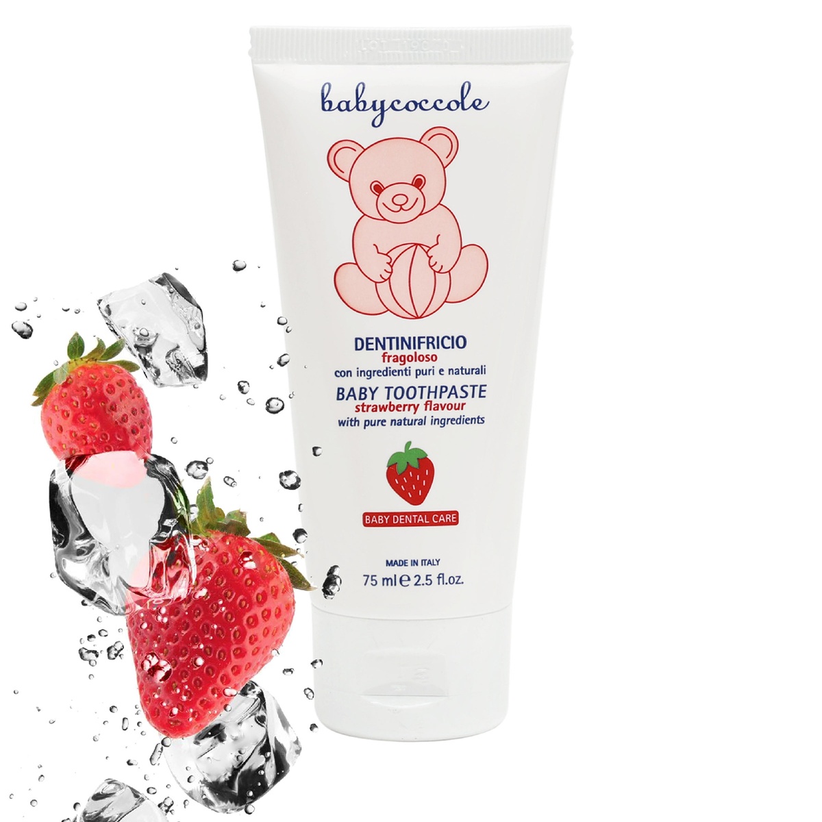 Kem đánh răng Babycoccole hương dâu 75ml 12M+ - mặt trái