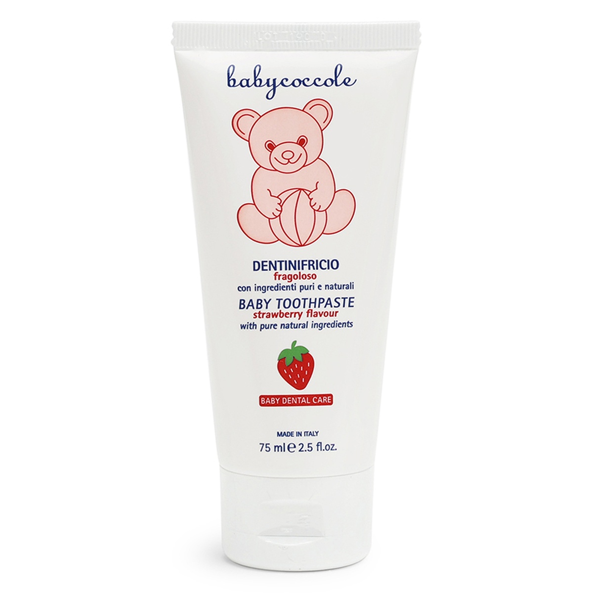 Kem đánh răng Babycoccole hương dâu 75ml 12M+ - mặt phải