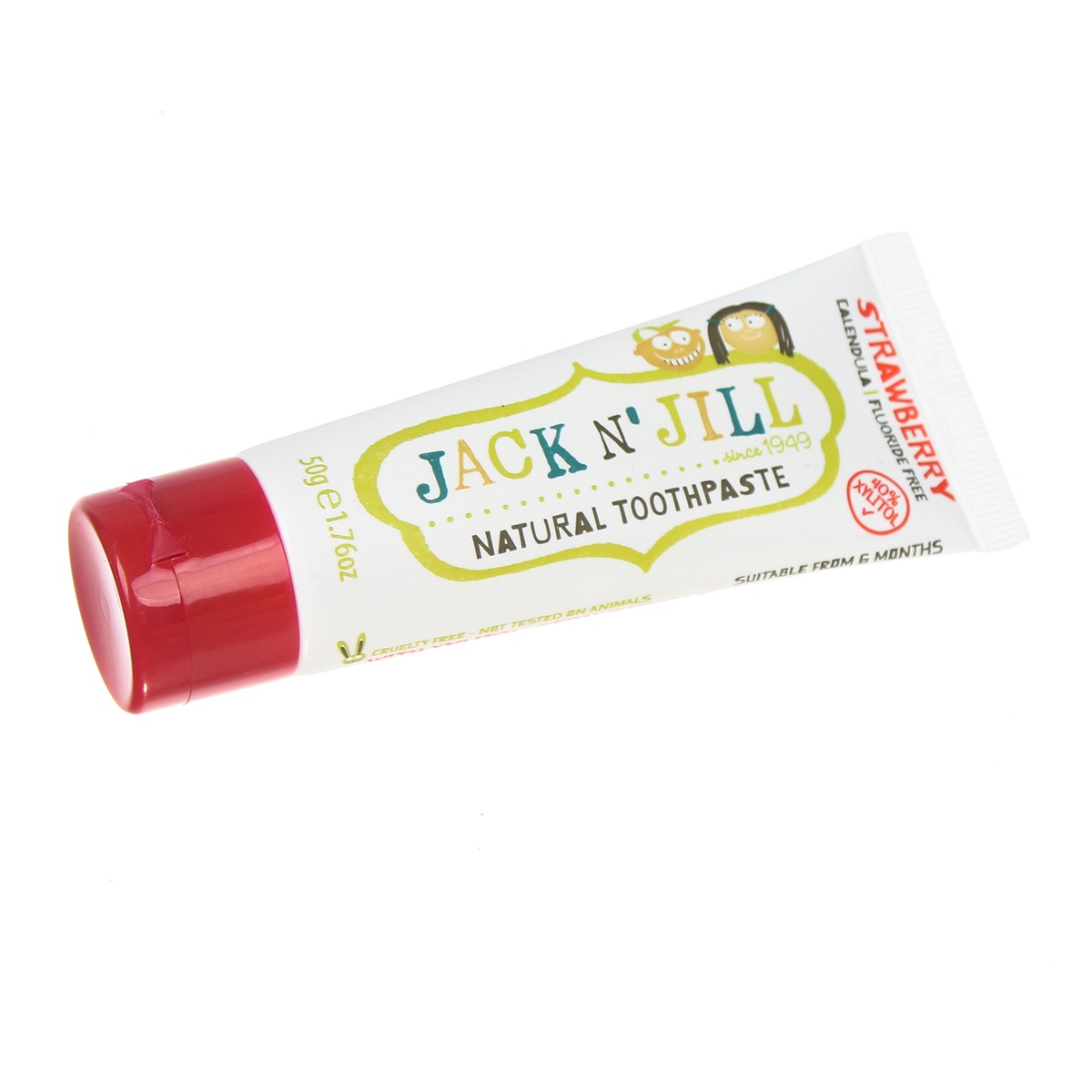 Kem đánh răng Jack N' Jill vị dâu tây 50g (cho bé trên 6 tháng) - mặt trái