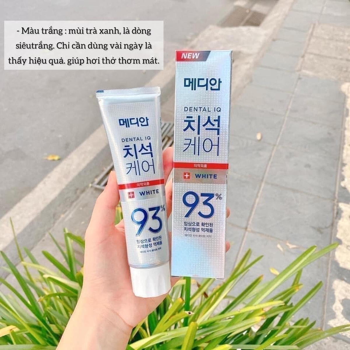 Kem đánh răng Median Dental IQ trắng răng hương trà xanh - mặt phải