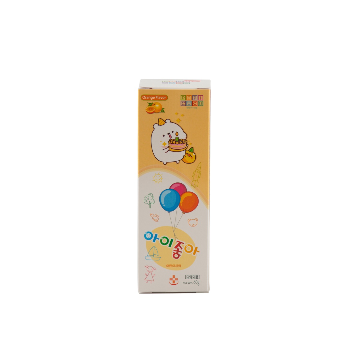 Kem đánh răng Pipi Cucu dành cho bé 2-6Y hương cam - mặt trái