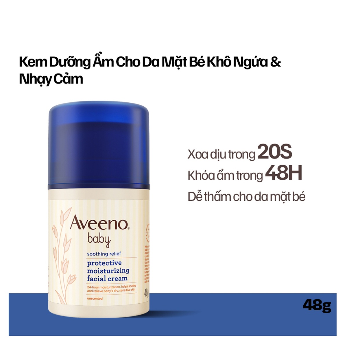 Kem dưỡng ẩm da mặt Aveeno 48g - mặt trái