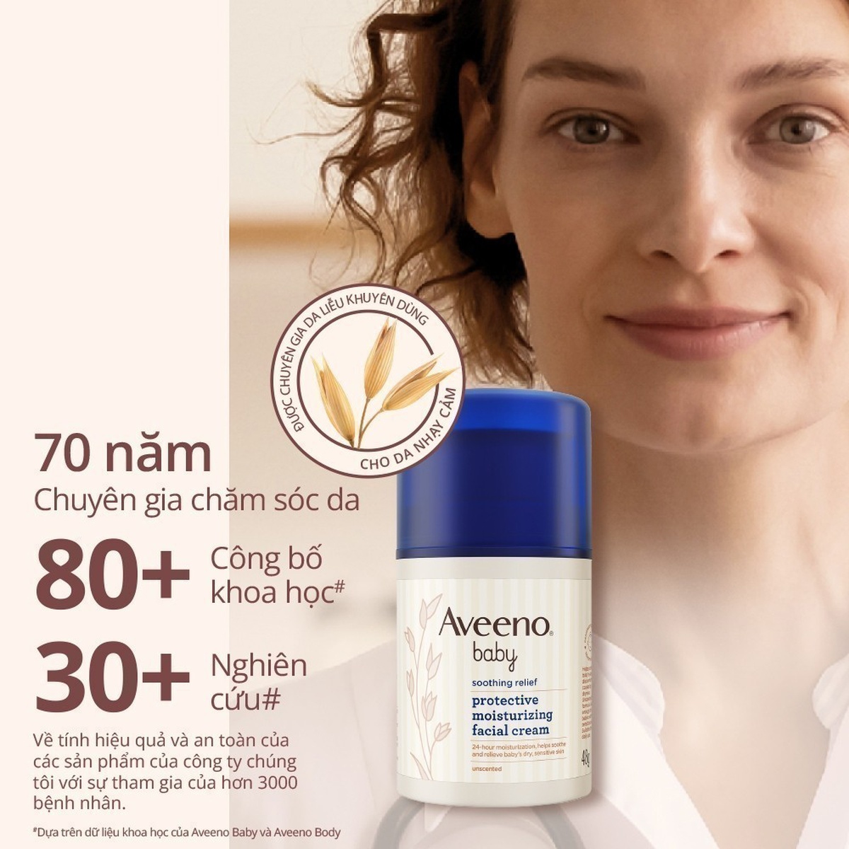 Kem dưỡng ẩm da mặt Aveeno 48g - góc nghiêng