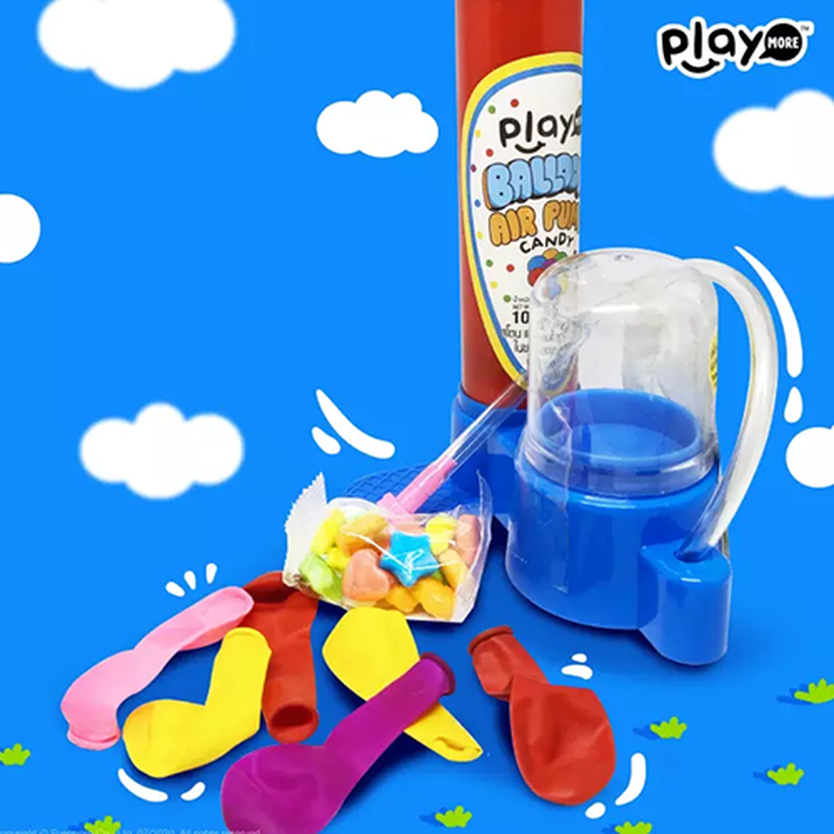 Kẹo bơm bong bóng Playmore 10g - mặt trái