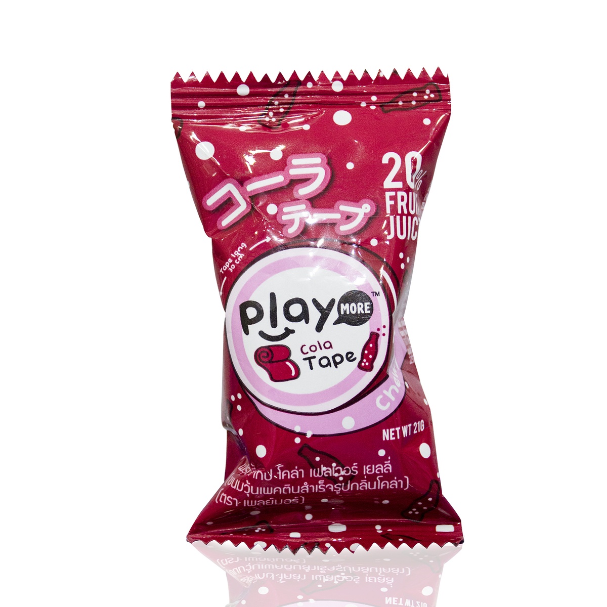 Kẹo dẻo cuộn Playmore vị Cola 21g cho bé 5Y+ - mặt trái