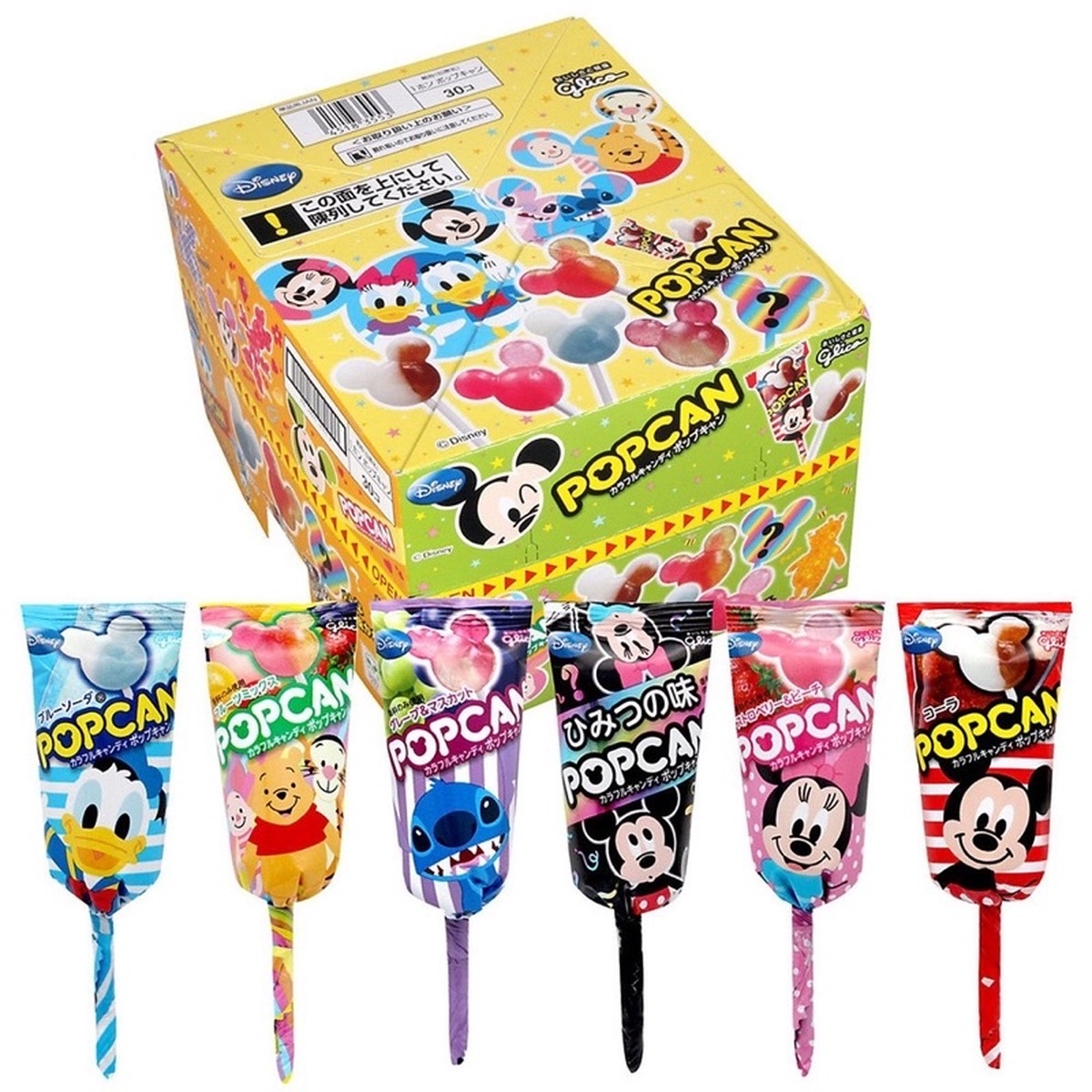Kẹo mút Glico Popcan Mickey Nhật Bản cho bé - mặt sau