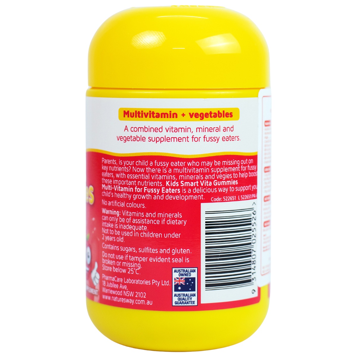 Kẹo Nature’s Way bổ sung Vitamin tổng hợp 60v cho bé 2Y+ - mặt trái