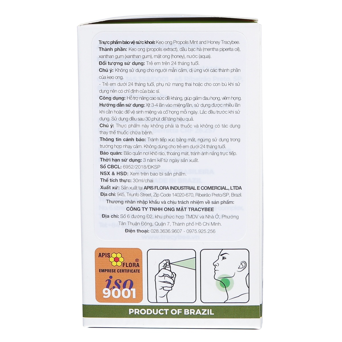 Keo ong Tracybee vị bạc hà trị viêm họng 30ml - hình 10