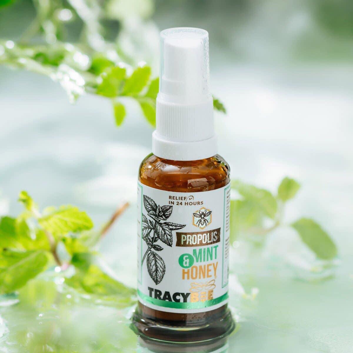 Keo ong Tracybee vị bạc hà trị viêm họng 30ml - mặt trái