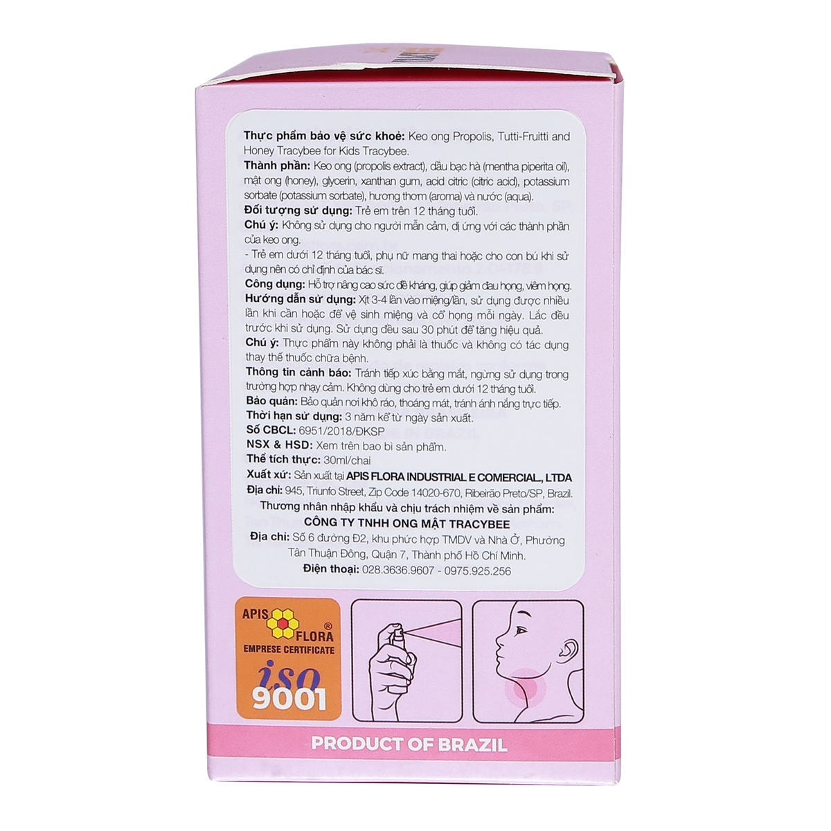 Keo ong Tracybee vị trái cây trị viêm họng 30ml - hình 7