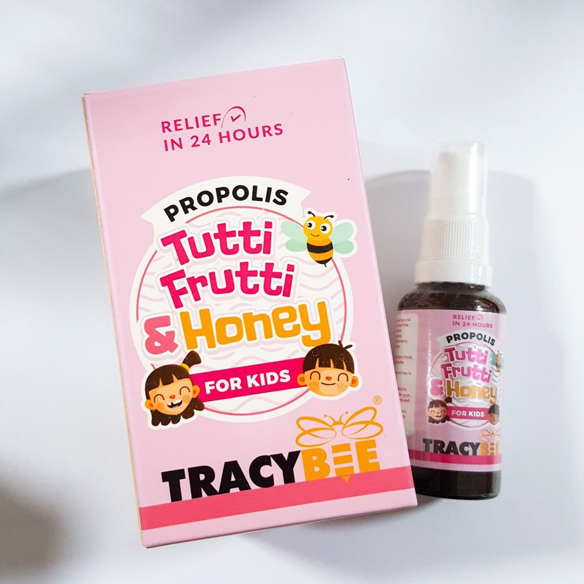Keo ong Tracybee vị trái cây trị viêm họng 30ml - mặt sau
