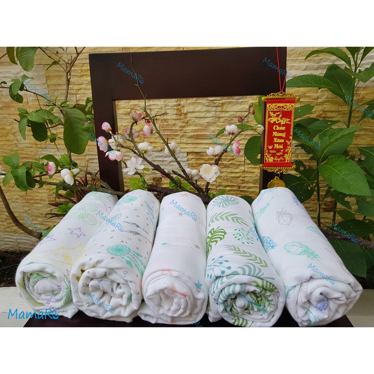 Khăn đa năng bamboo set 3 Mamaru - mặt phải