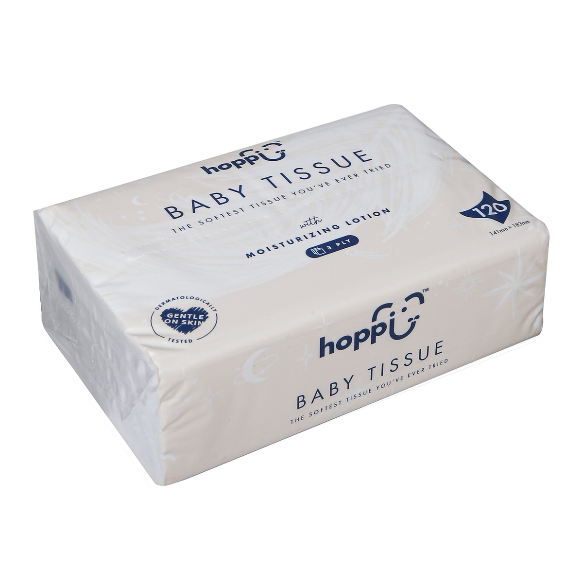 Khăn giấy Hoppi 3 lớp gói 120 tờ - mặt phải