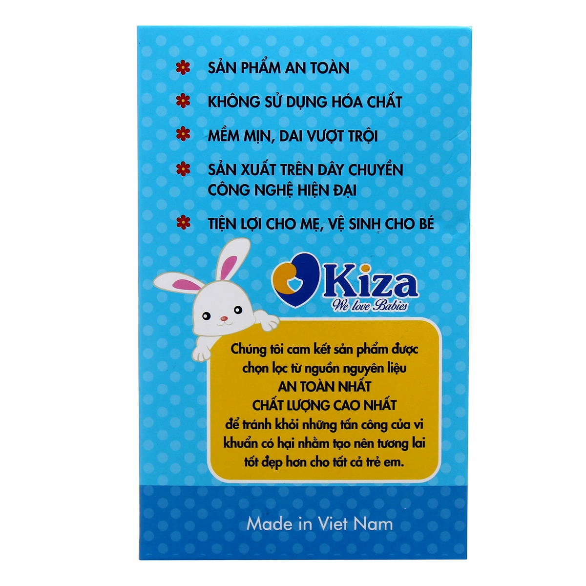 Khăn vải khô đa năng Kiza 180pcs - mặt sau