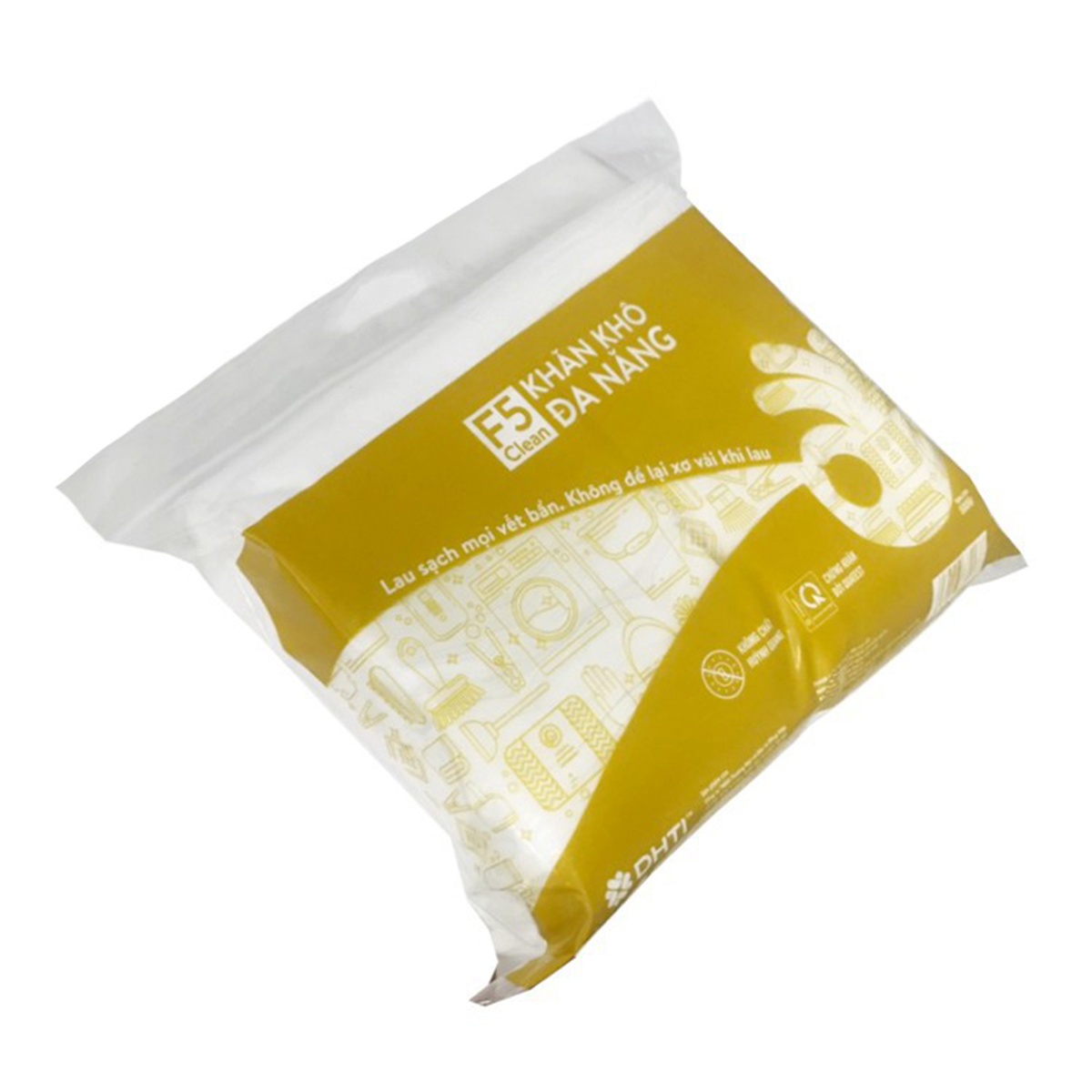 Khăn khô đa năng Clean túi zip 500g  - mặt phải