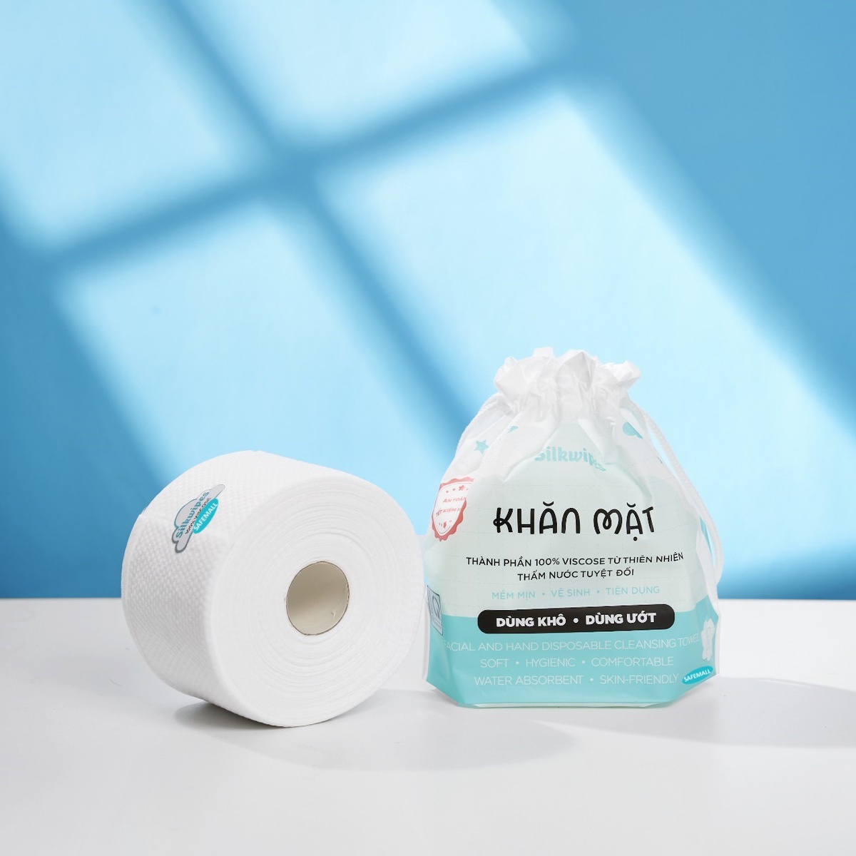 Khăn mặt khô cotton Silkwipes 220g