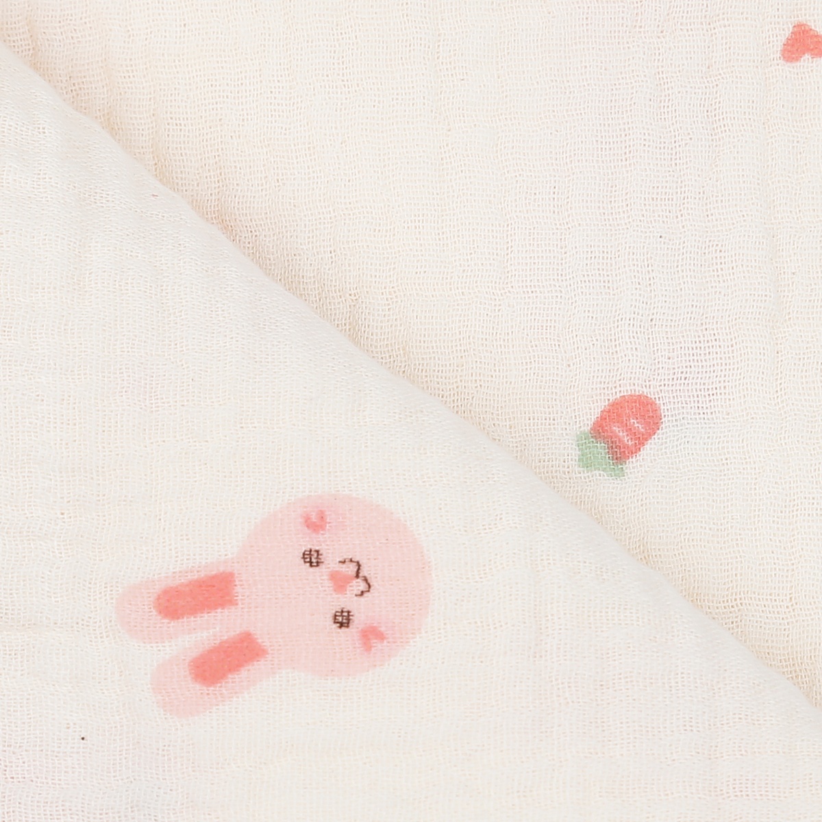 Khăn tắm cho bé KidsPlaza Muslin thỏ PG23 - mặt phải