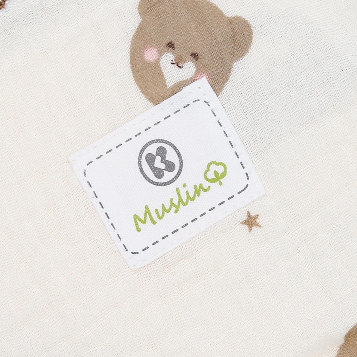Khăn tắm KidsPlaza Muslin mặt gấu PG23 - mặt trái