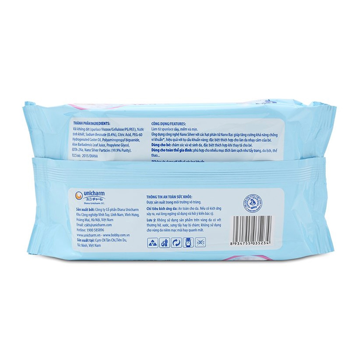 Khăn ướt bobby 80m - mặt phải
