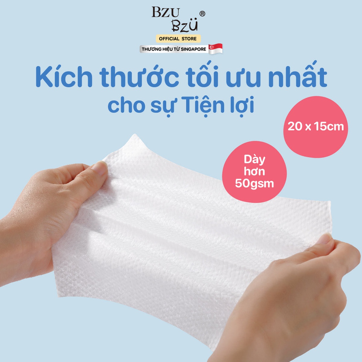 Khăn ướt dịu nhẹ Bzu Bzu 80 tờ - góc nghiêng